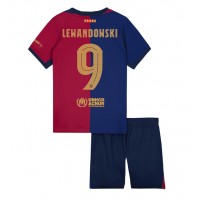 Echipament fotbal Barcelona Robert Lewandowski #9 Tricou Acasa 2024-25 pentru copii maneca scurta (+ Pantaloni scurti)